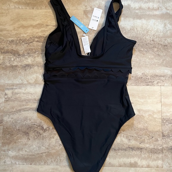 Cupshe Swim Nwt Cupshe Black One Piece With Mesh Cut Outs Poshmark